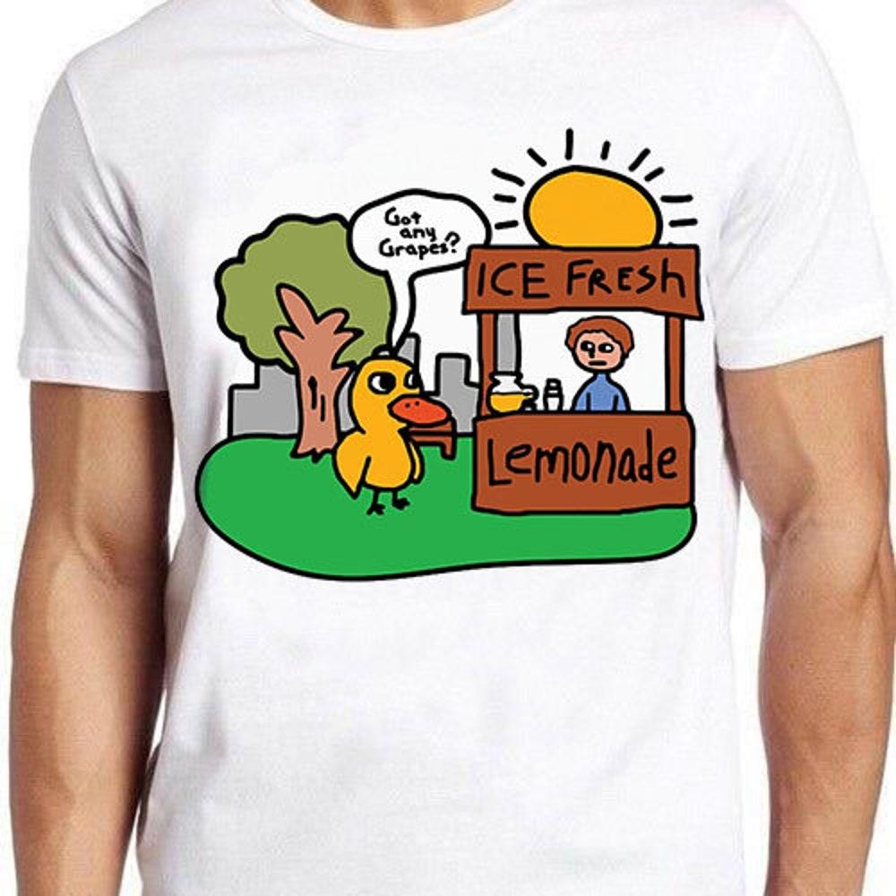 

230GSM 100% Cotton T-Shirt Got Any Grapes Lemonade Funny Memes Jokes Duck Song Humor Kids Movie Music Joke Fashion Art Retro Funny Parody Gift Tee T S XS белый