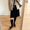 Versatile Knit A-Line Midi Skirt for Women - Soft, Retro Style for Autumn & Winter