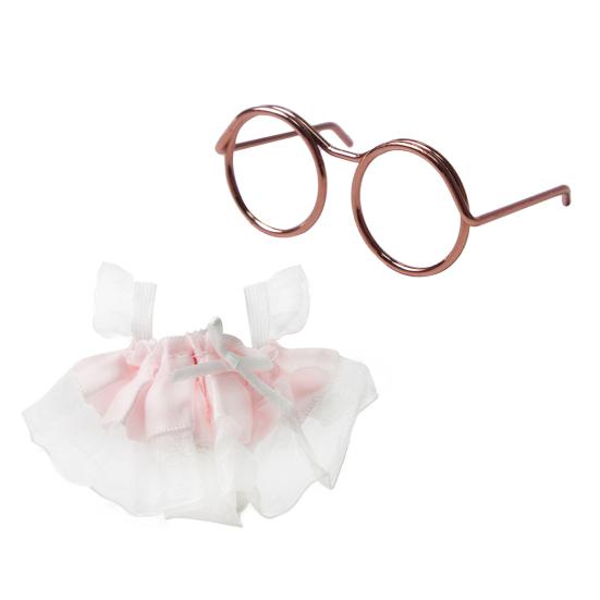 1 Set Süße Hamsterkostüme Mini-Prinzessinnenkleid Und Runde Metallbrille Eichhörnchen Verkleidungsoutfit für Kleine Haustiere Tägliche Kleidung Foto Requisiten