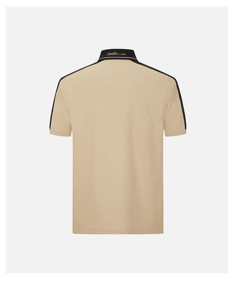 Men's Letter Logo Trendy Contrasting Color Short-Sleeved Polo Shirt