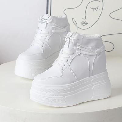 Fashion Fashion Sneakers White Chunky Platform Wedge Shoes 2025 Designers 12cm Height Increased Woman Sports Casual Shoe Tennis Female