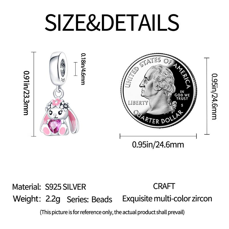 Charms Copper Pink Rabbit Pendants Charms Fit Original Charms Bracelets Necklace Beads Diy Jewerlry Accessories