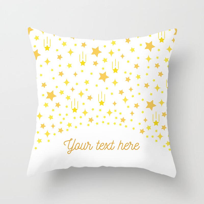 Sofa Pillow Cover, Cushion Cover, Nordic Home Textile Fabrics, Simple Golden Digital Printing