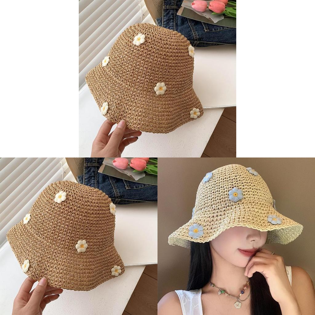 Beach Flower Floppy Hat With Sun Protection For Summer Vacation Women