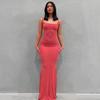 Kardashian skims abito da donna europeo e americano abito lungo casual vestibilità aderente manica lunga abito da casa