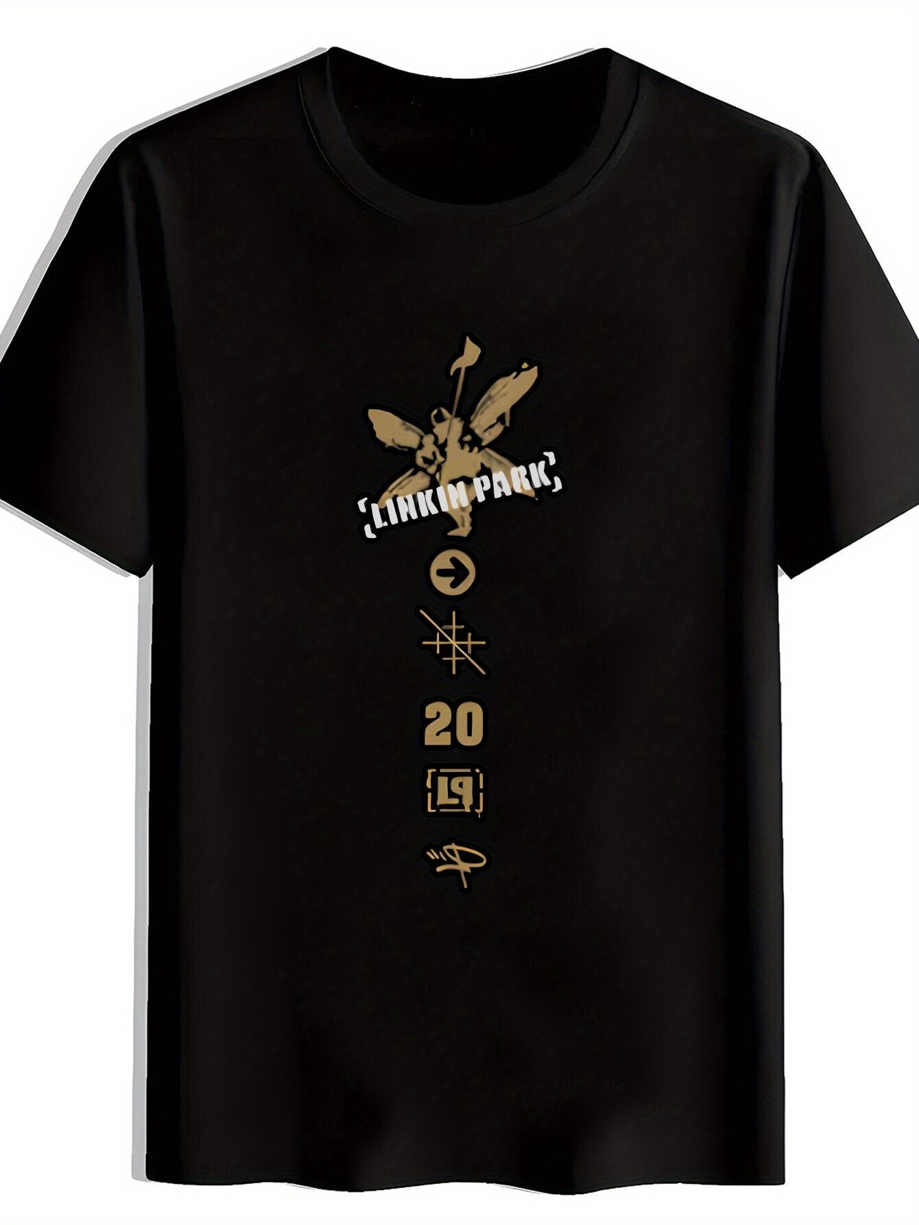 Black  Linkin Park  Graphic T-shirt - Casual Crew Neck S