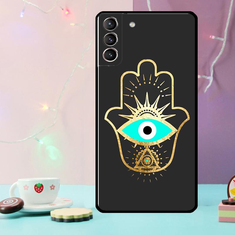 Evil Eye Hamsa Phone Case For Samsung Galaxy S25 Ultra S20 S21 S22 S23 S24 Ultra Plus S9 S10 S25 FE Cover