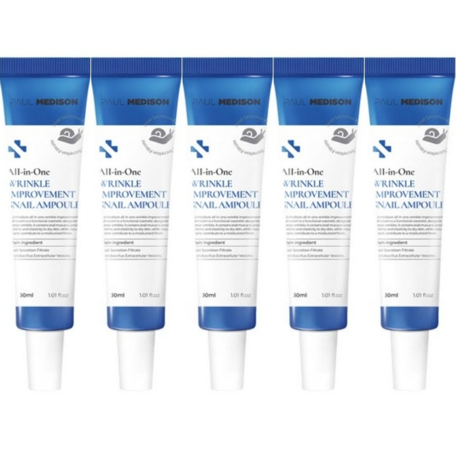 Paul Medison All-in-One Wrinkle Improvement Snail Ampoule 30ml*3Pcs/5Pcs