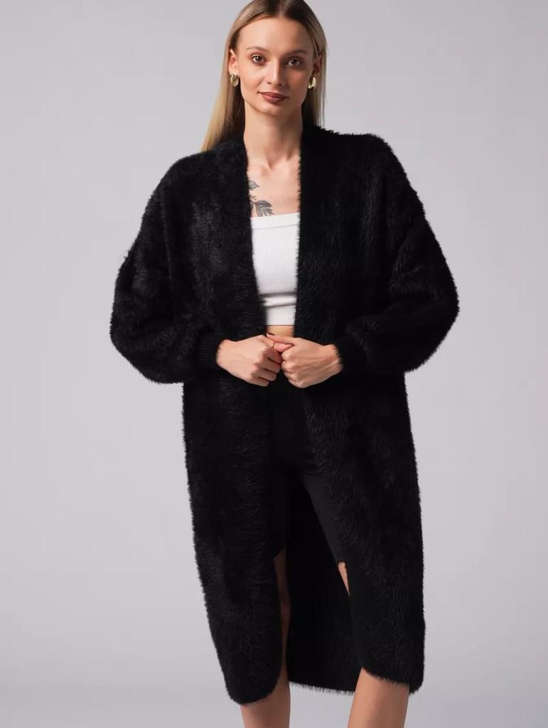 2024 Damen Herbst/Winter Strickjacke aus Faux-Nerz, Lockerer Midilanger Pullovermantel, Lässiger Stil