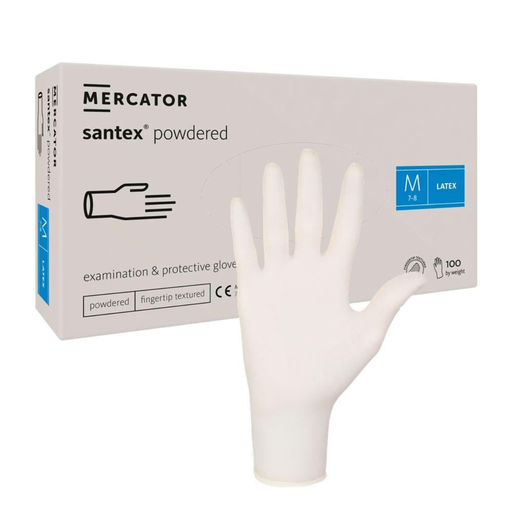 Latex Gloves Powdered Santex Powdered Finger Txt 100 Pieces