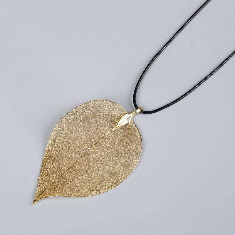 Mode Einzigartig Natürlich Echter Blatt Choker Anhänger Halskette Für Frauen Echte Blattform Filigran Hochzeit Halskette Schmuck Geschenk