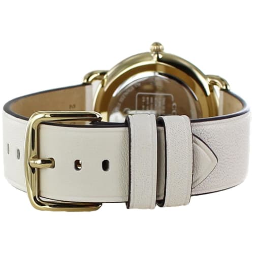 Coach Women's Elliott Ivory and Pink Leather Strap Watch (No. 3 Ivory (36mm))