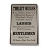 Toilet Rules Tin Sign Keep Bathroom Clean Funny Rustic Decor