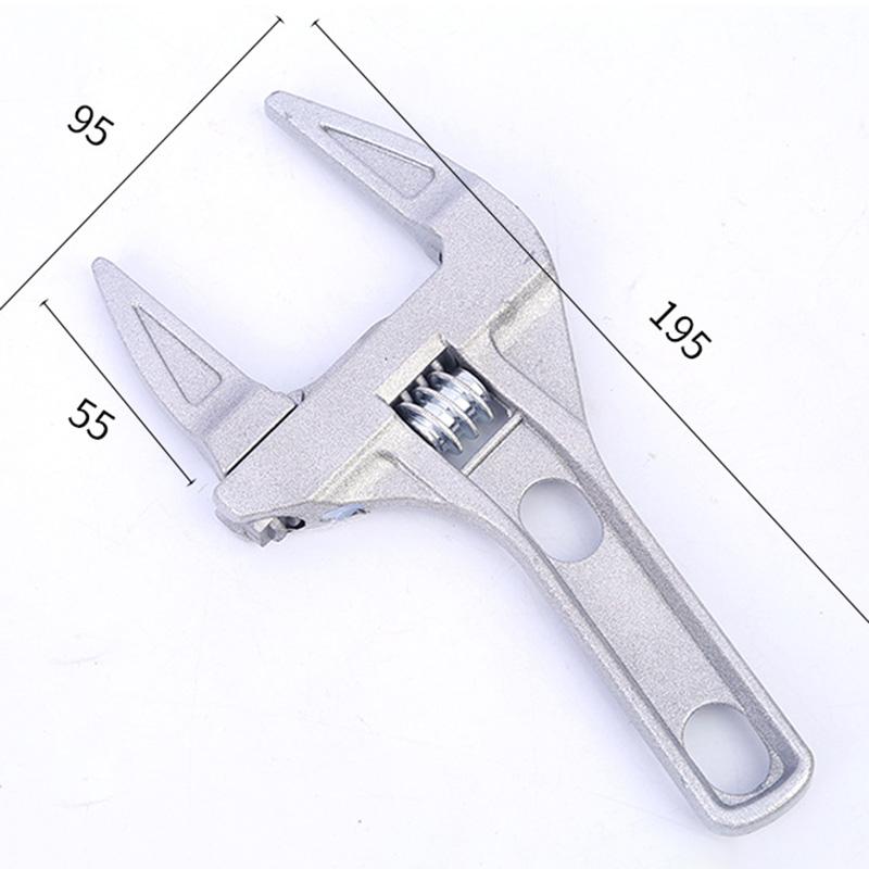 

Многофункциональный разводной ключ, большой трубный ключ из алюминиевого сплава для ванной комнаты, универсальный ручной динамометрический инструмент серебряный