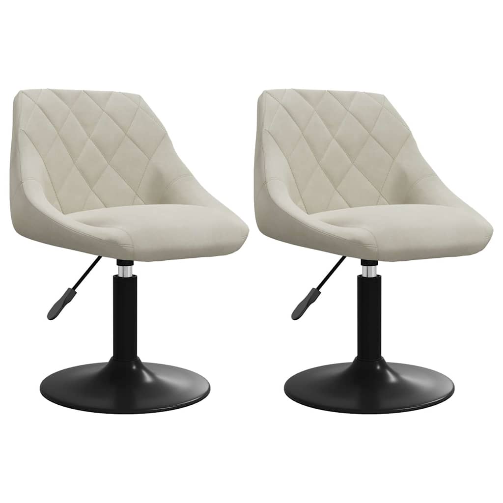 Vidaxl Swivel Dining Chairs, 2 Pcs, Cream, Velvet