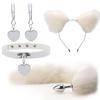 Anal Sex Toys Fox Tail Butt Plug Sexy Plush Cat Ear Headband With Bells Necklace Set Massage Sex Toys For Women Couples Cosplay