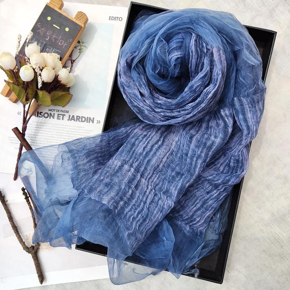 Solid Color Scarf for Women Elegant New Style Silk Women Versatile for Spring and Autumn Dirty Dye Sunscreen Elegant Generous