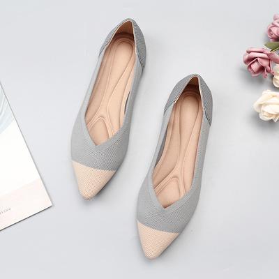 Spring and Autumn Flying Single Shoes Doudou Flat Bottom Floating Shoes New Boat Shoes Knitted Flying Threads