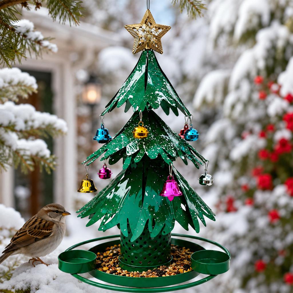 Christmas Tree Bird Feeder for Outdoor Holiday Backyard Decoration