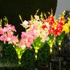 Solar Powered Simulation Butterfly Orchid Lantern Outdoor Waterproof Courtyard Park Atmosphere Lawn Decorative Light