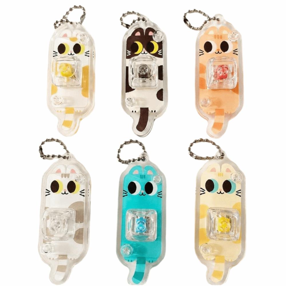 Portable Keychain Fidget Toy Tactile Button Toy Keychain Mechanical Keyboard Keychain  Office Use