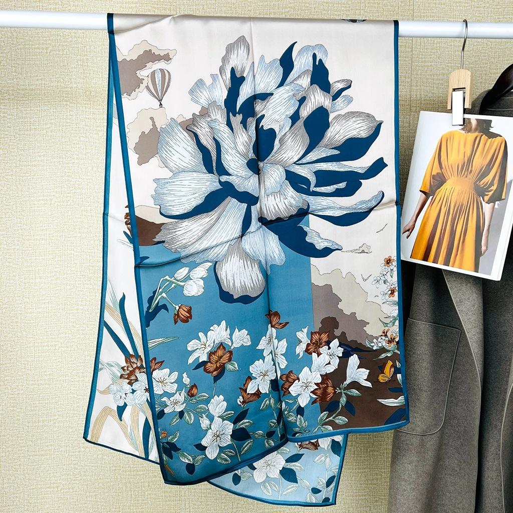 Silk Spring Mother'S Day Silk Scarf Femininity Floral Mulberry Silk Scarf Multifunctional Shawl