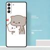 Mochi Peach Cat Case For Samsung Galaxy S23 S24 Ultra S22 S21 Plus Note 10 Note 20 S9 S10 S20 S21 FE Cover