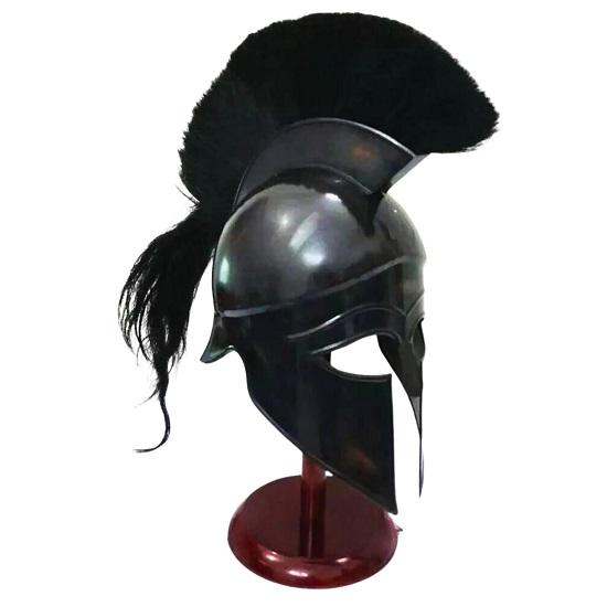 

Medieval Greek Corinthian Armor Helmet With Plume Spartan Gladiator