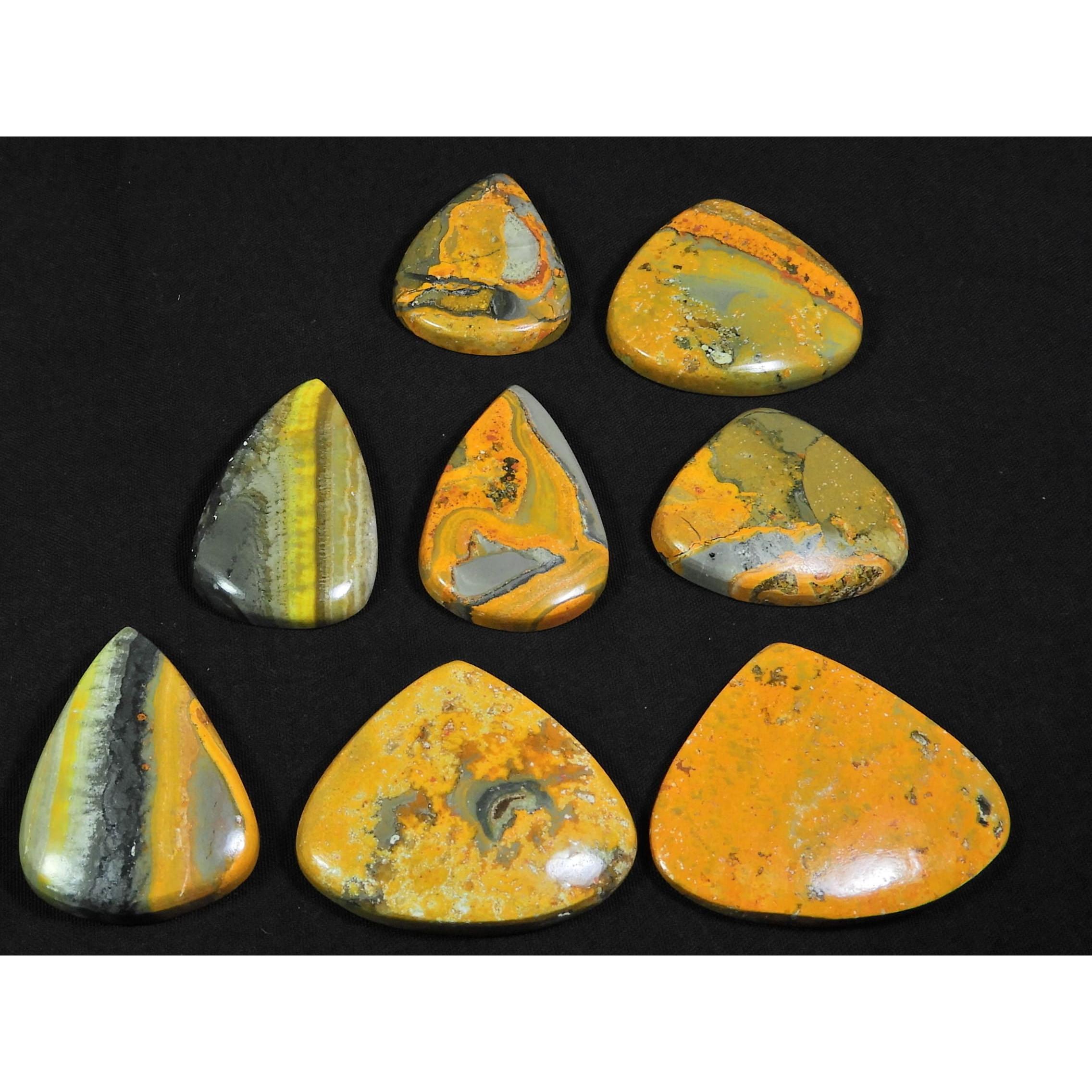 

27-36 мм Натуральный Яшма Шмель Груша Кабошон Свободный Драгоценный Камень Лот 08 шт C-86