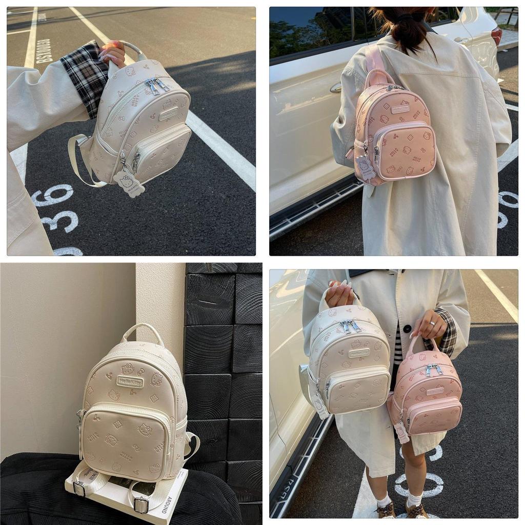 Hello Kitty Girl Backpack With Pu Material And Large Capacity For Daily Use