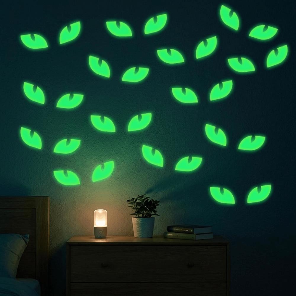 Self Adhesive Peeking Eyes Decals Non-Damaging Wall Decals Glow In The Dark Stickers Festival