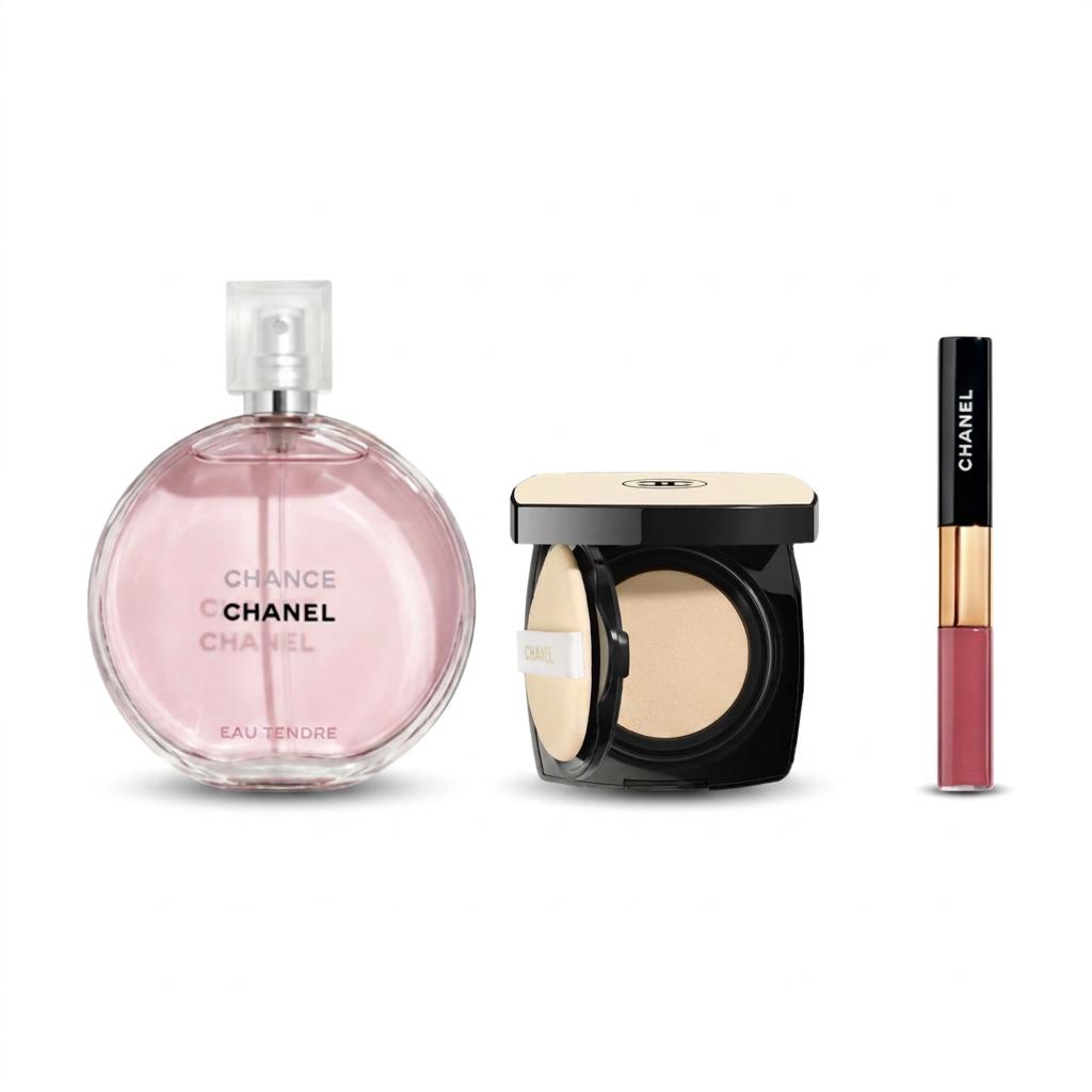 Chanel Perfume Lipstick Cushion Set EDT