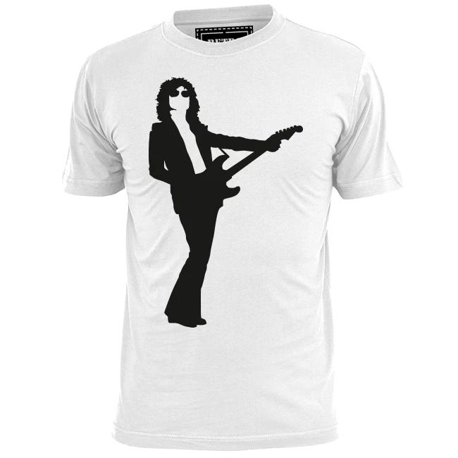 Mens Bolan Guitar Silhouette Glam Rock T shirt Hendrix Morrison Stones Bowie M
