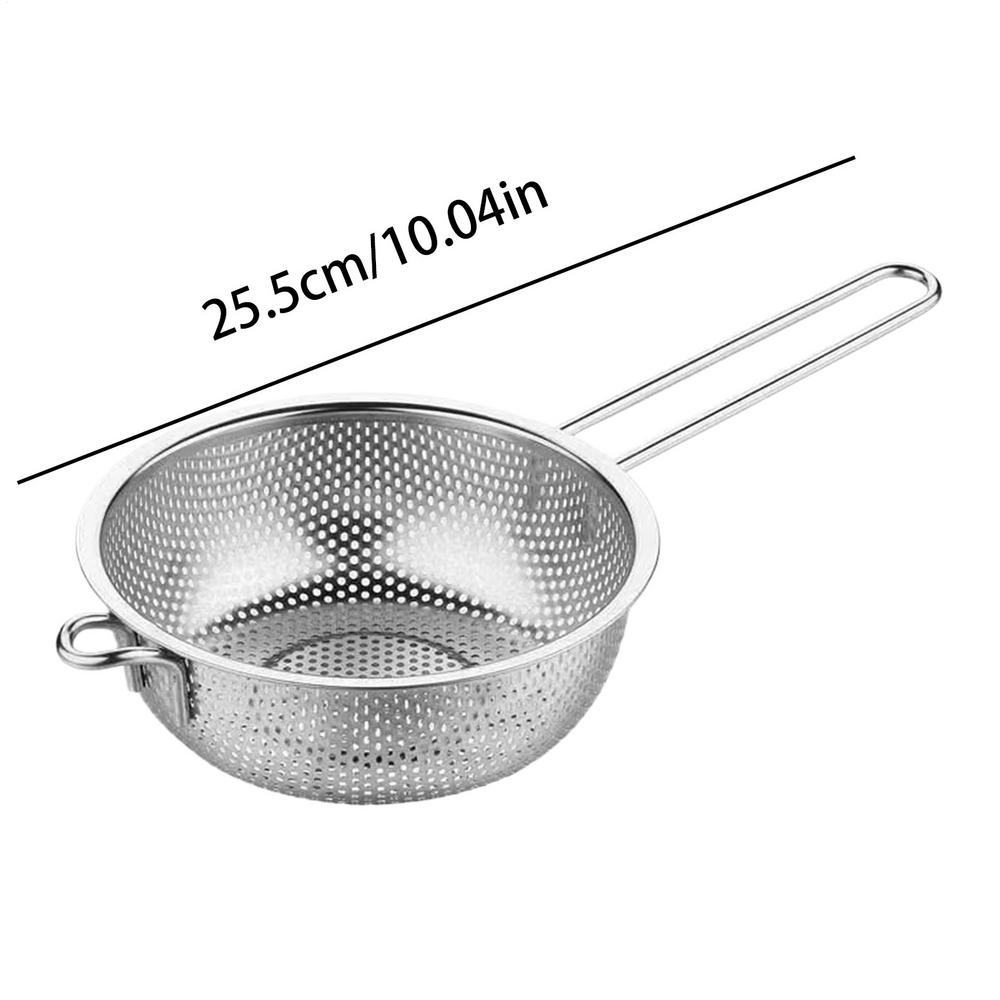 Kitchen Stainless Steel Colander Fine Mesh Filter With Handle Drain Rack Leaky Spoon Filter Screen Kitchen Gadget For Fruit