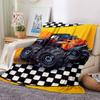 Monster Truck Adventure Flannel Blanket Super Soft Warm Cozy Blanket For Sofa Bed Office Travel Allseason Home Decor Gift