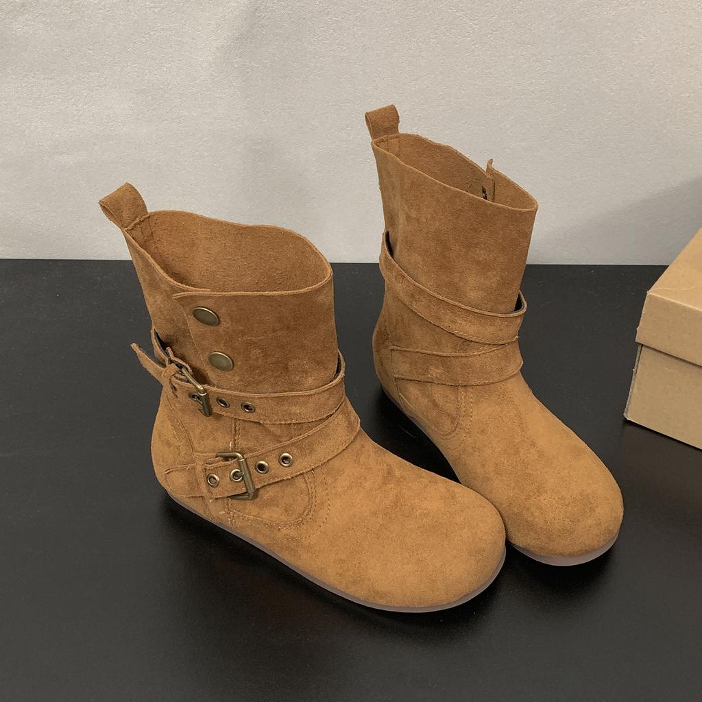 Queen Van Maillard Vintage Flat Western Boots Women's 2025 New Autumn Skirt Versatile Short Boots