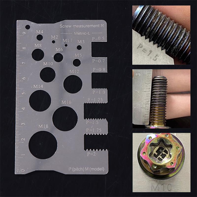 Durabler Stainless Steel Ruler Screw Measuring Ruler Precise Pitch Measurement Thread Gauge Screw Measurement Ruler Measuring