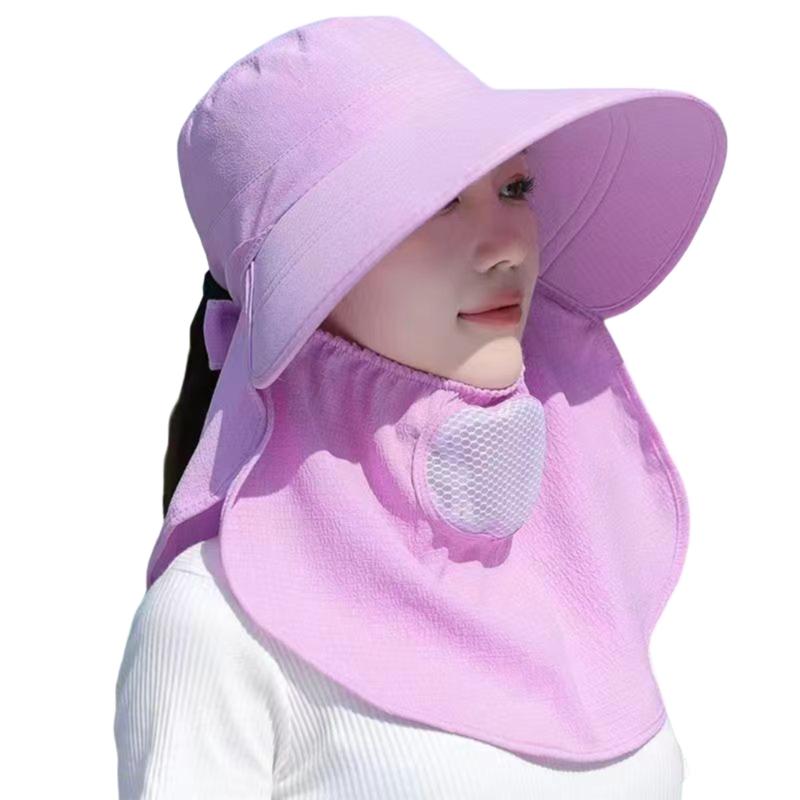 Moisture Wicking Ponytail Hat for Teens Adult Sunproof Holiday Hat with Face Cover Sun Hat Comfortable Cycling Hat