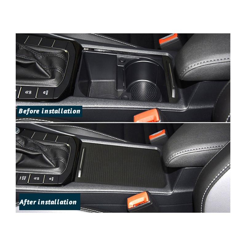 Car Center Console Drink Cover Slide Roller Blind For VW Jetta - Storage Box Cup Holder Curtain Roll Shutters Parts-A87Q