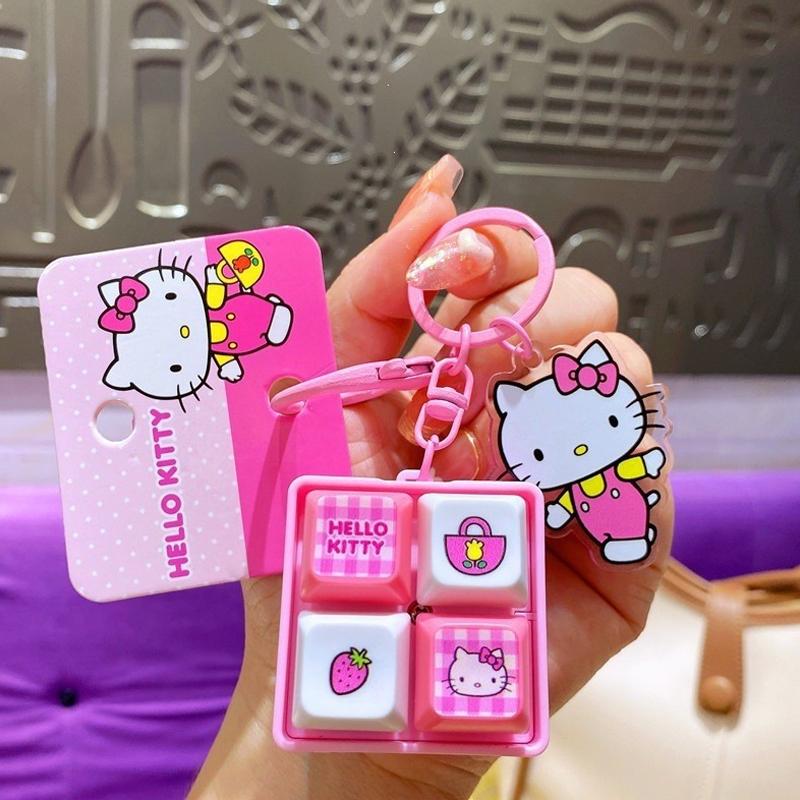 *Sanrio Hello Kitty Κουμπί Φωνής Μπρελόκ Γάτα Kt Πλήκτρο Πληκτρολογίου Παιχνίδι Ανακούφισης Στρες Χαριτωμένο Κουμπί Πληκτρολογίου Squishy Διακόσμηση Γραφείου Δώρα Γενεθλίων