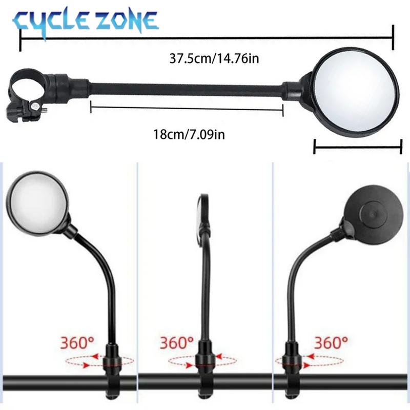 Bicycle Mirror Bike Handlebar Rearview Mirror Rotatable and Adjustable Wide Angle Rear View Shockproof Convex Mirror Universal