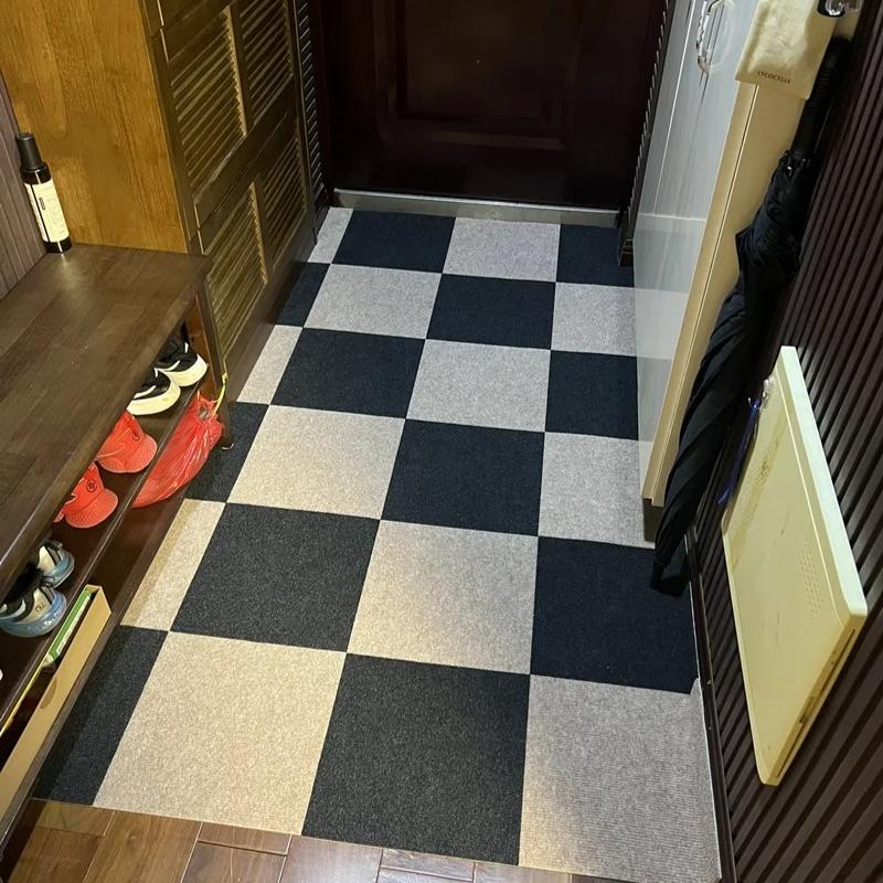 Tapete Decorativo Autocolante para Chão, Padrão Geométrico Moderno, Resistente à Água, para Quarto, Dormitório, Quarto de Bebé. Descolar e Colar, Silencioso, Antiderrapante, Antifouling