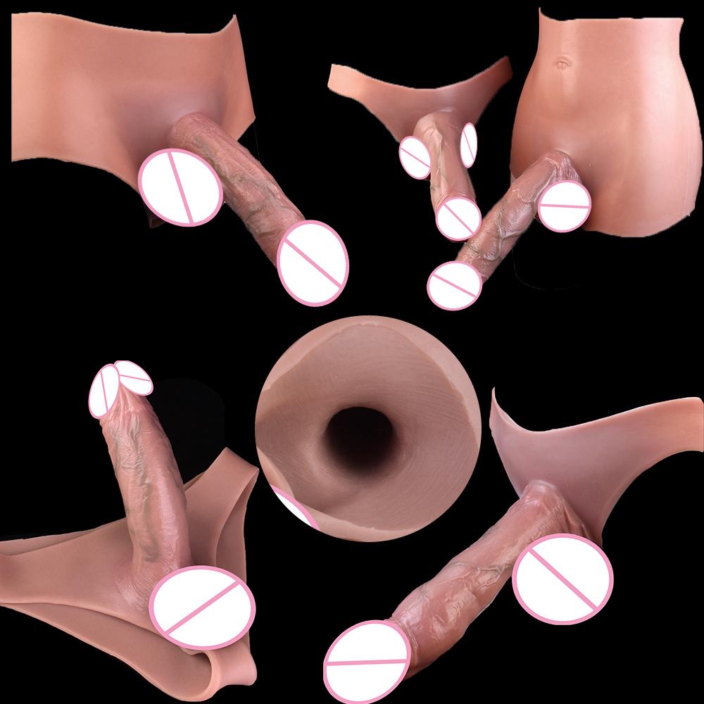 SXXY Esnek Silikon Koşum Takımı Külot Hiper Gerçekçi Delikli Dildo Kılıfı Giyilebilir Erkek Kılıfı Uzun Ömürlü Samimi Yetişkin Çift