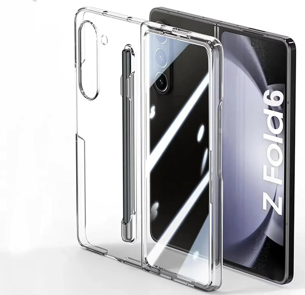 Voor Samsung Galaxy Z Fold 8 7 6 5 8Ultra Premium Hoesje met S Pen en S Pen Houder Mat Effen Kleur Slanke Schermbeschermer Cover