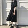 Sommer Schwarz Kawaii Lolita Stil Kleid Mori Mädchen Fee Nette Lolita Peter Pan Kragen Puff Sleeve Kleid Mode Frauen