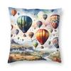 Hot Air Balloons Square Pillowcase Polyester Linen Velvet Printed Zip Decorative Pillow Case Sofa Cushion Cover x