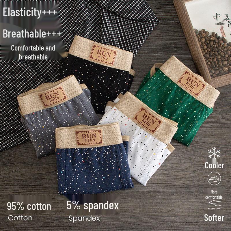 FitonTon Men's 3-Pack Pure Cotton Antibacterial Boxer Briefs