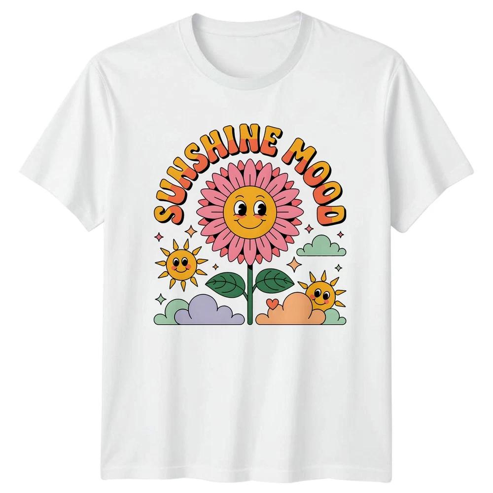Sunshine Mood Unisexs TShirt Daisy Flower Summer Fashion Birthday Gift For Her S