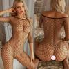 Solide Sexy Erotische Offener Schritt Bodystocking Dessous Schwarz Bodysuit Sexy Porno Langarm Unterwäsche Frauen Schrittlose Kostüme