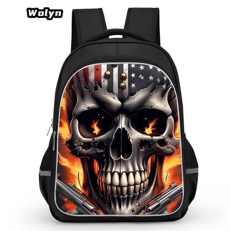 Skull Series Peripheral Animation Printing Backpack Student Bag Support